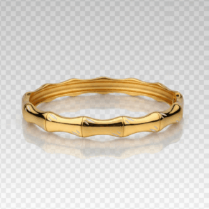 Brazalete Dorado con Diseño de Bambú