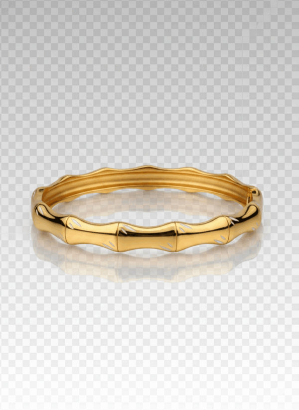 Brazalete Dorado con Diseño de Bambú