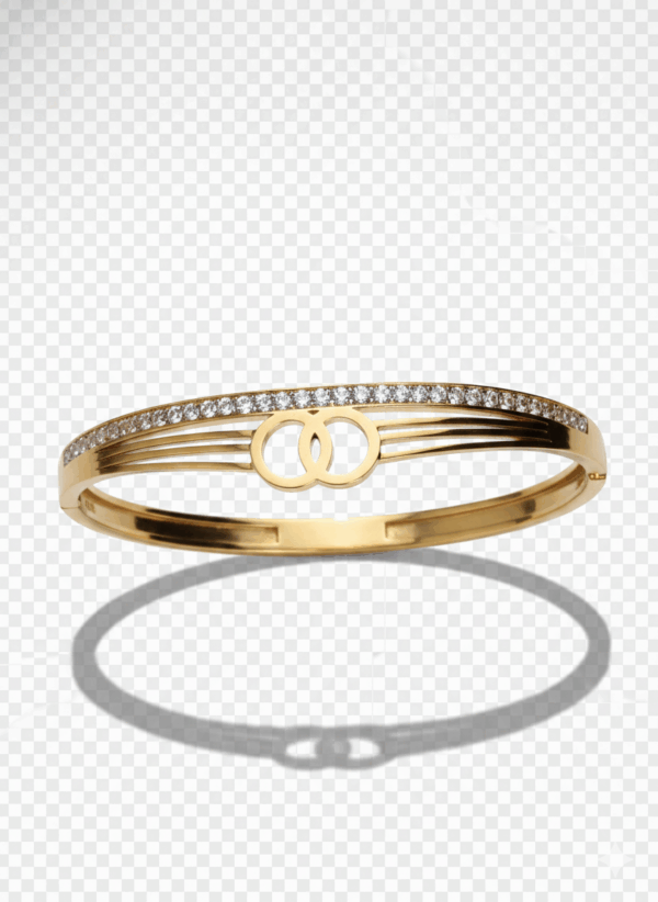 Brazalete Dorado con Esposas y Cristales