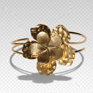 Brazalete Dorado con Flor