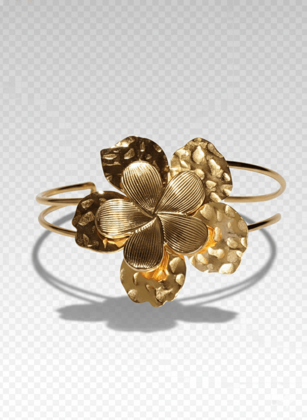 Brazalete Dorado con Flor