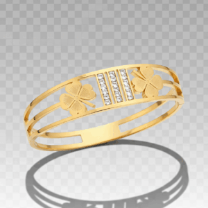 Brazalete Dorado con Flores y Cristales