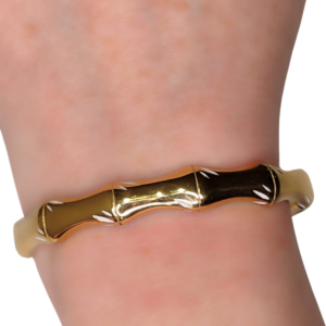 Brazalete Dorado con Diseño de Bambú