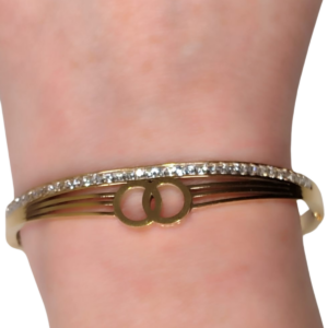 Brazalete Dorado con Esposas y Cristales