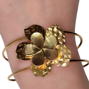 Brazalete Dorado con Flor