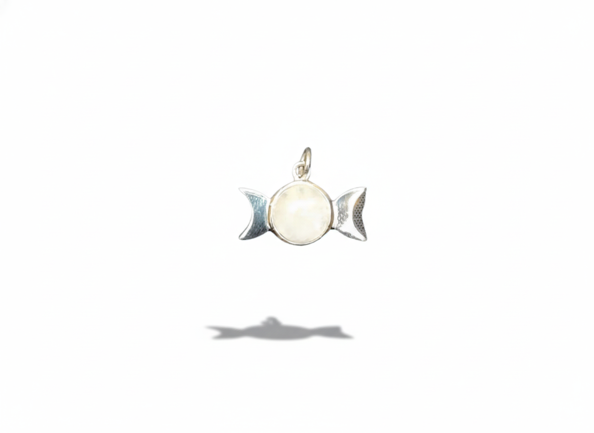 Colgante Triple Luna con Piedra de Luna 1