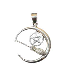 Colgante de Bruja con Luna y Pentagrama