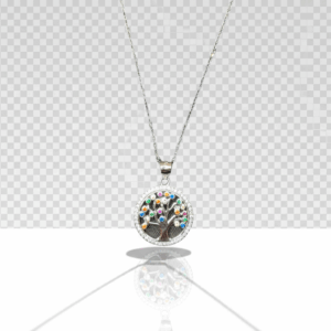Collar Árbol de la Vida con Circonitas de Colores