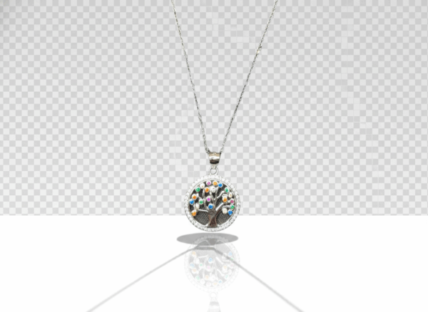 Collar Árbol de la Vida con Circonitas de Colores