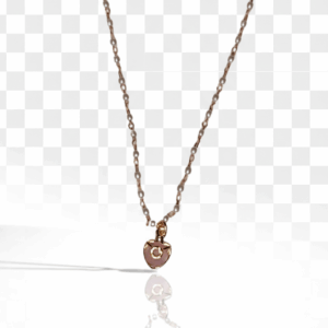 Collar Dorado con Corazón Rosa