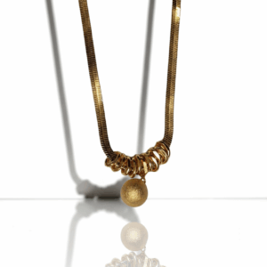 Collar Dorado con Esfera Opaca