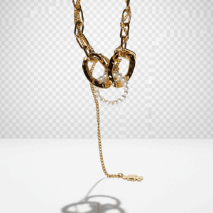 Collar Dorado con Trébol y Perlas