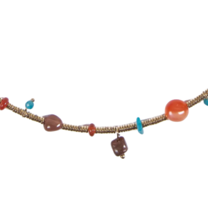 Collar dorado con piedra natural colores