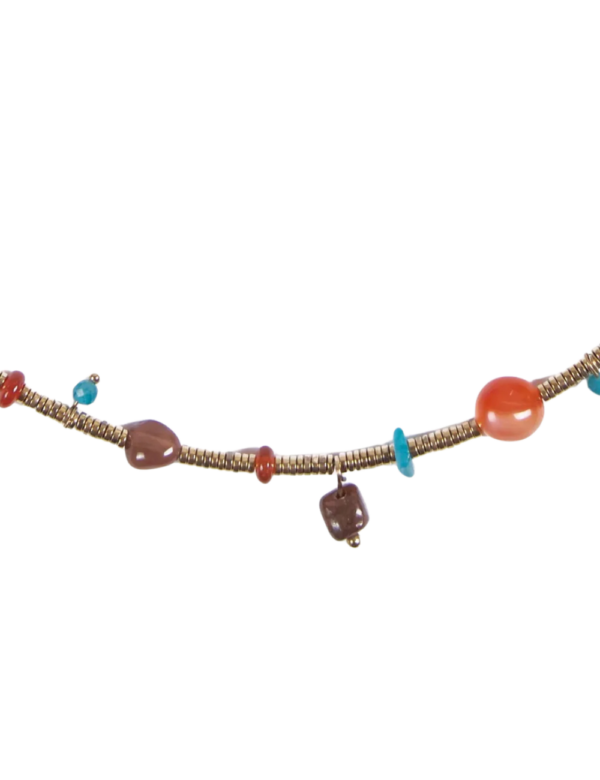 Collar acero con piedra natural