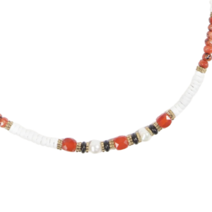 Collar con piedra natural de color naranja