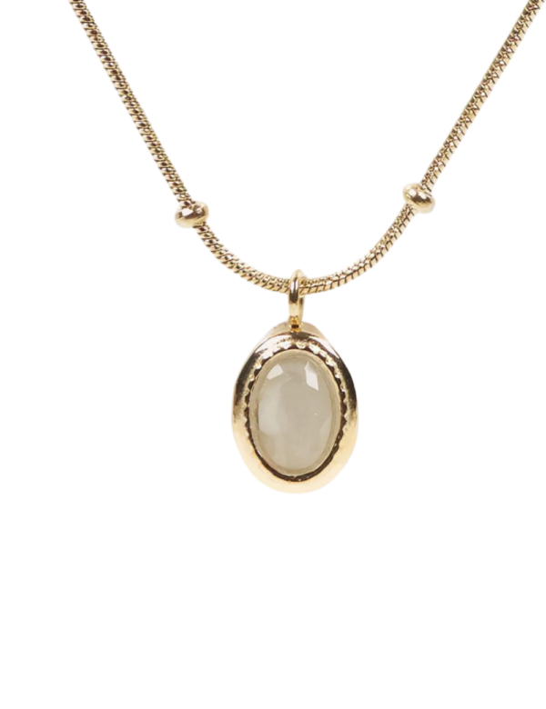 Collar dorado piedra aqua