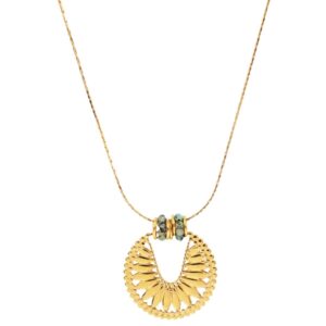 Collar abanico con piedra africana