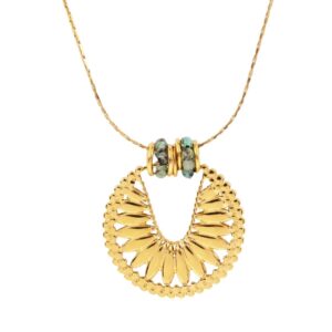 Collar abanico con piedra africana
