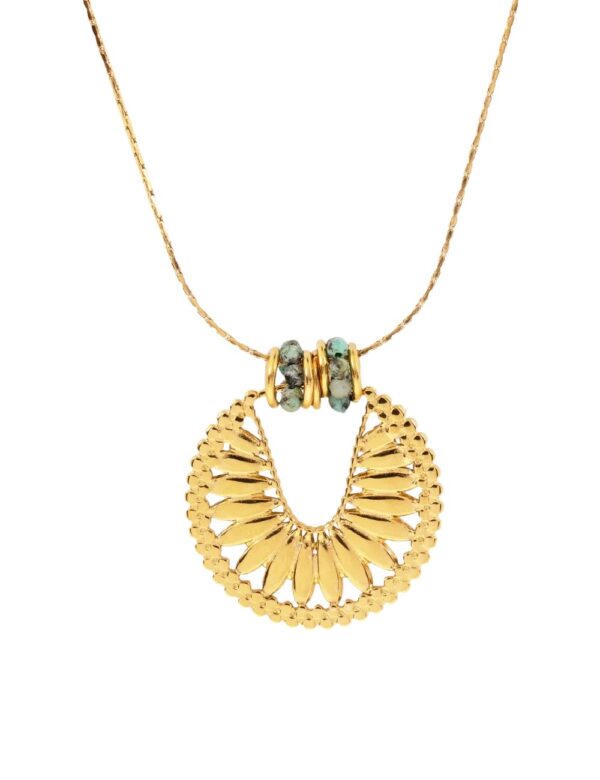 Collar abanico con piedra africana