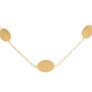 Collar dorado con circulos alrededor