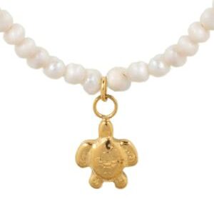 Collar colgante tortuga con perlas de rio
