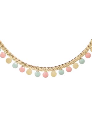 Collar dorado con esferas multicolor