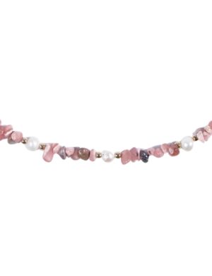 Collar con piedra rodocrosita natural