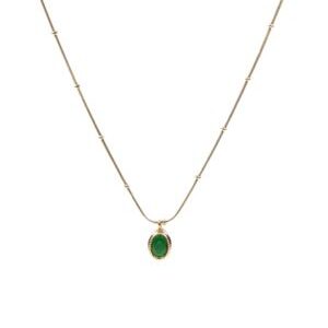 Collar colgante ovalado verde