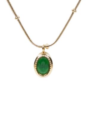 Collar con colgante ovalado verde