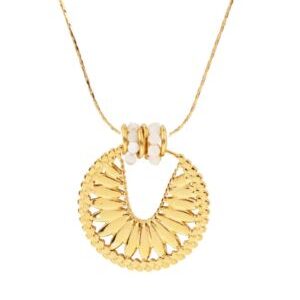 Collar abanico con piedra nacar