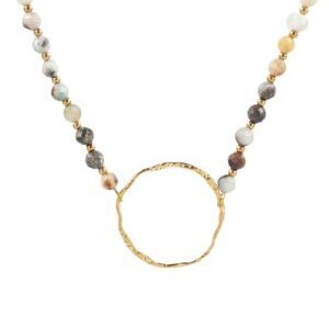 Collar ajustable circulo con piedra amazonita