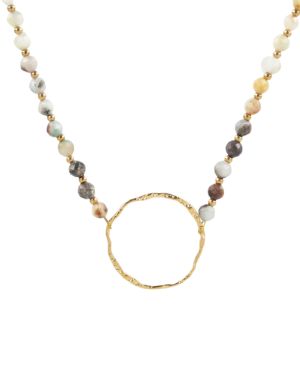 Collar ajustable circulo con amazonita