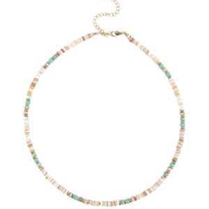 Collar con turquesa natural dorado
