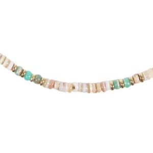 Collar dorado con piedra natural turquesa