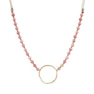 Collar ajustable rodocrosita y circulo