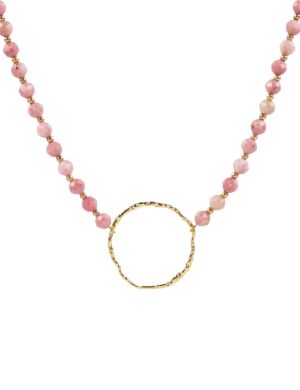 Collar ajustable circulo y rodocrosita