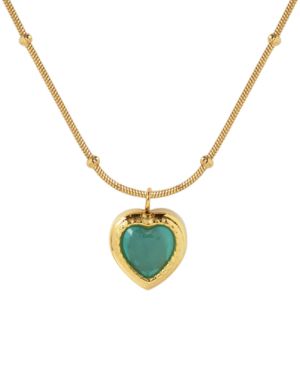 Collar corazon turquesa