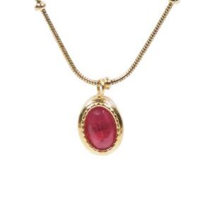 Collar con colgante ovalado fuchsia