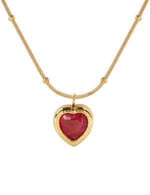 Collar corazon fuchsia