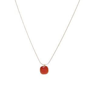Collar agata roja cuadrada