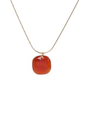 Collar dorado agata roja