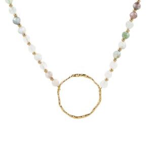 Collar circulo con piedra muticolor