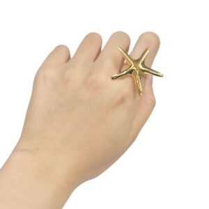 Anillo dorado estrella demar