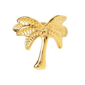 Anillo dorado palmera