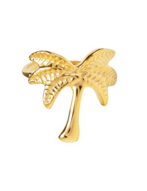 Anillo dorado palmera