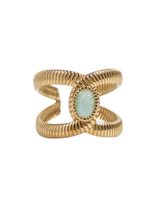 anillo amazonita ovalada