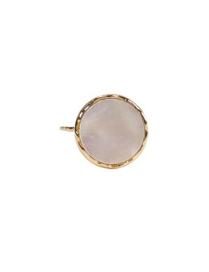 Anillo con piedra nacar redonda