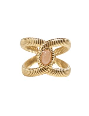 anillo cadena con piedra sol