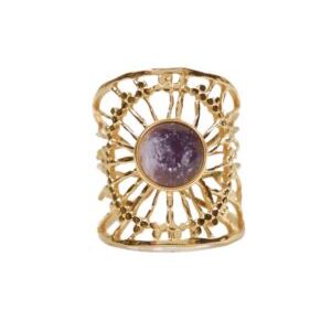 Anillo atrapasueños con piedra africana lila