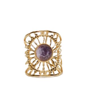Anillo atrapasueños con piedra africana lila
